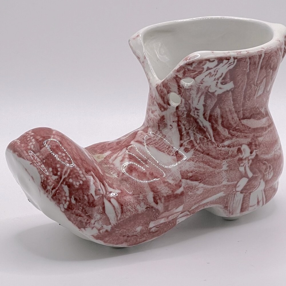 James Kent “Old Foley” Staffordshire England Porcelain pink Boot